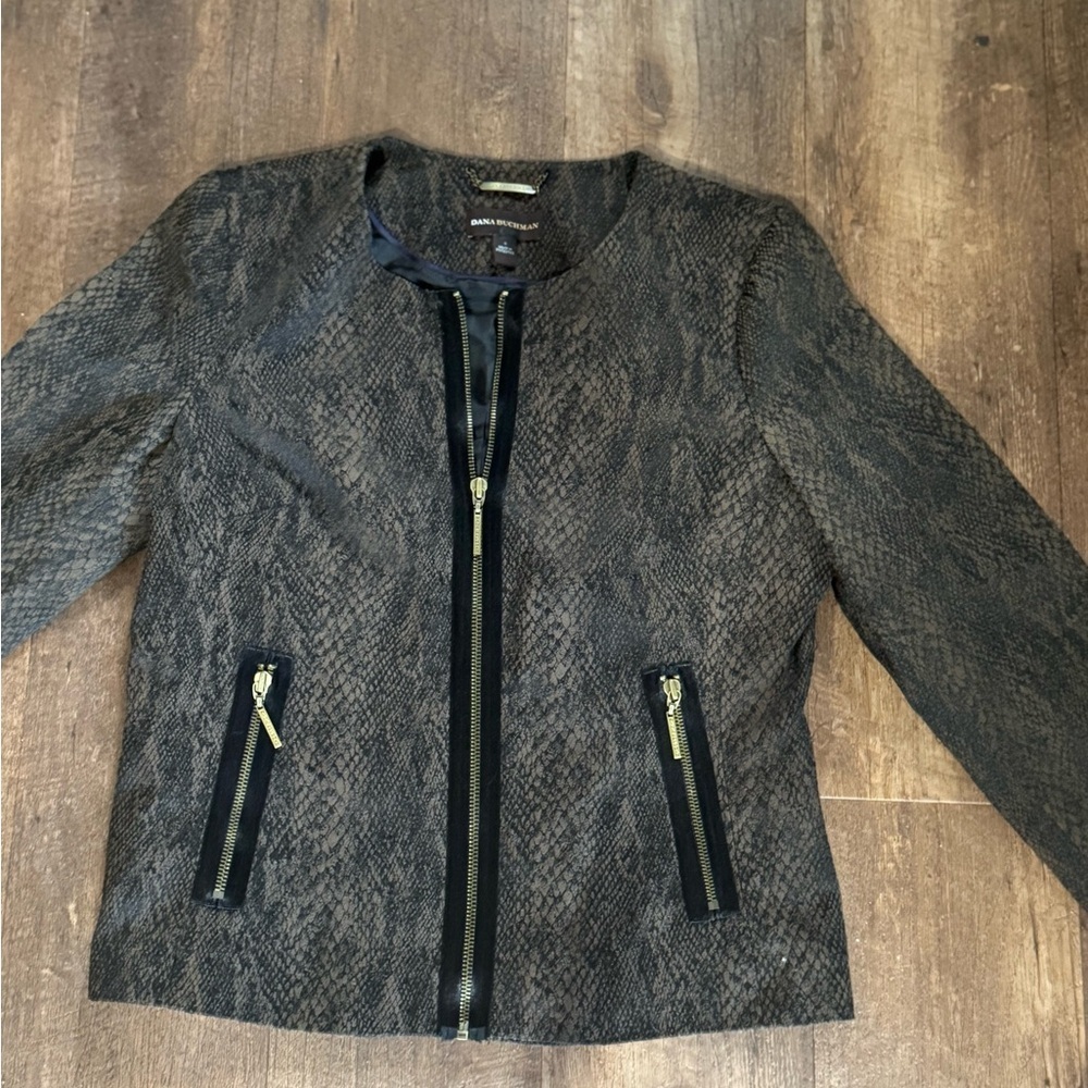 Dana Buchanan Brown Snake Print Jacket Size 8